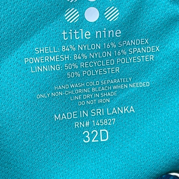 Title Nine NWT Bodacious Tankini Swim
Top Turquoise Floral Detail Blue 32D Beach - Picture 8 of 8